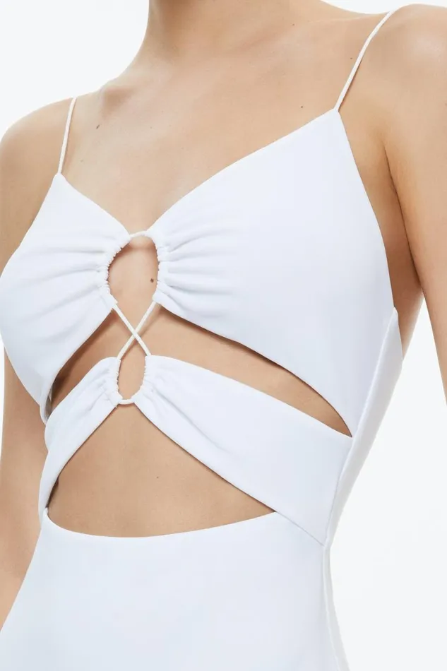 Alice Olivia Salem Strappy Maxi Dress Off White Women Dresses