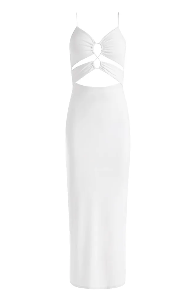 Alice Olivia Salem Strappy Maxi Dress Off White Women Dresses