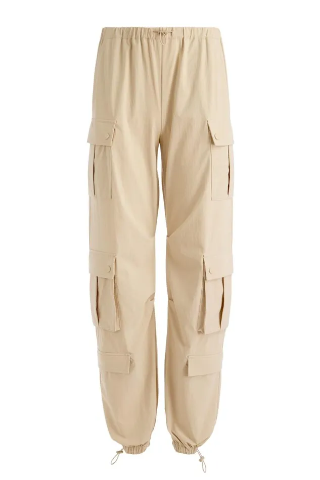 Alice Olivia Shara Parachute Cargo Pant Almond Women Pants