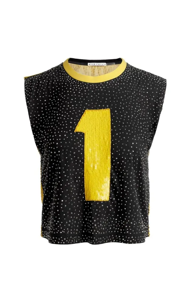Alice Olivia The Beatles Micah Muscle Tank Number One Women Tops