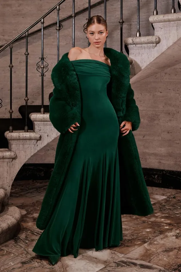 Alice Olivia Yetta Faux Fur Coat Forest Green Women Outerwear