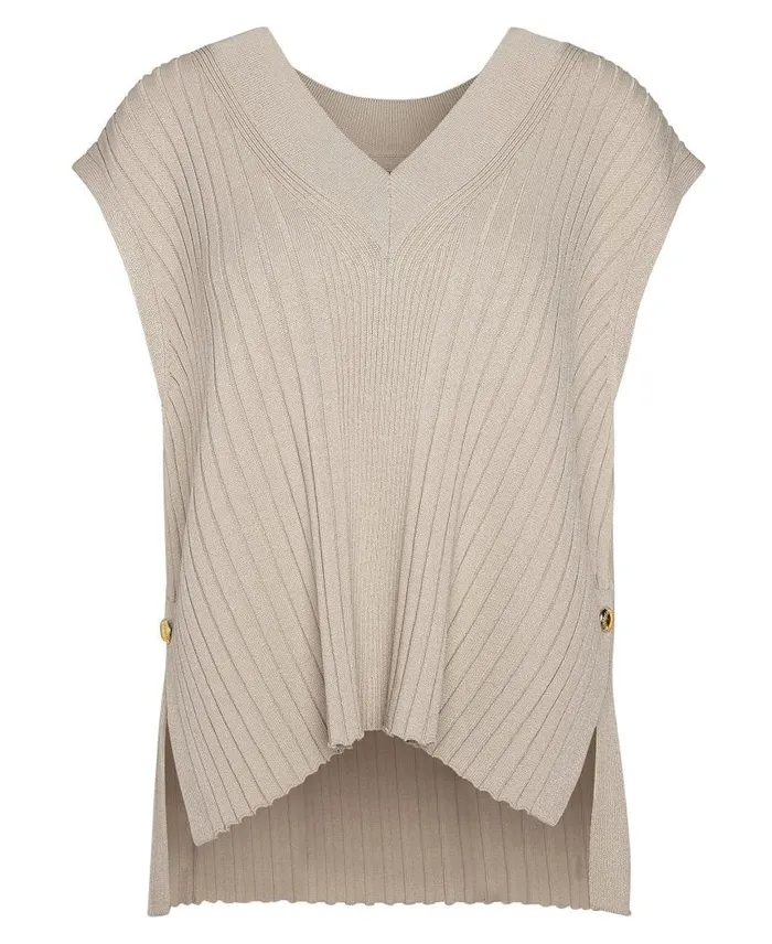 Alicia Sweater Vest Classic Beige Women Barbour Jumpers
