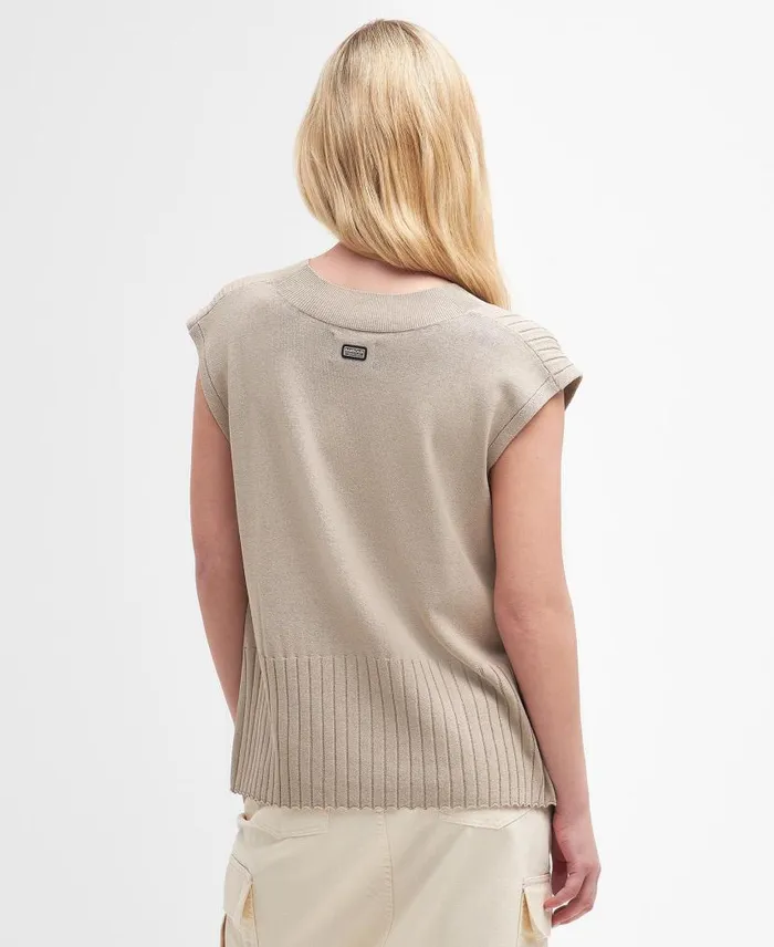 Alicia Sweater Vest Classic Beige Women Barbour Jumpers