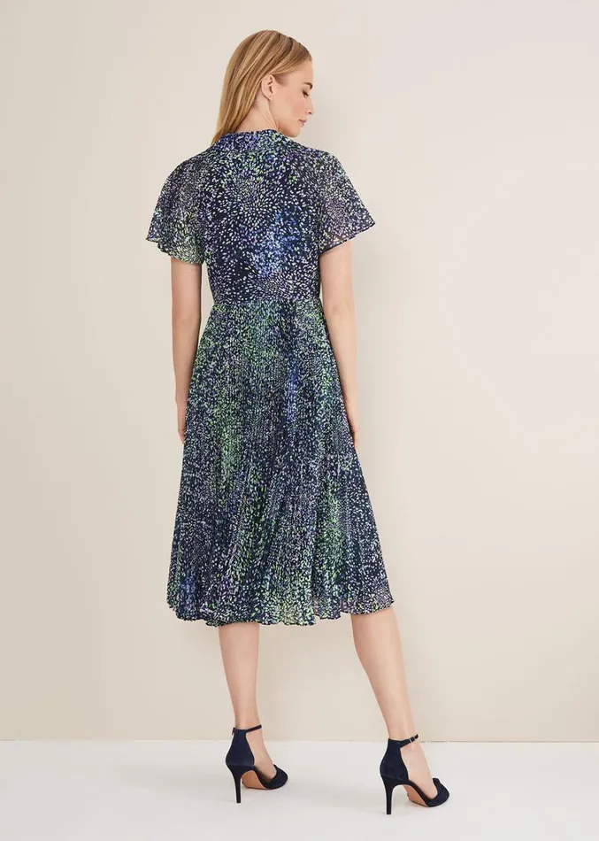 Amelia Ditsy Shirt Midi Dress Navymulti Women Phase Eight Dresses