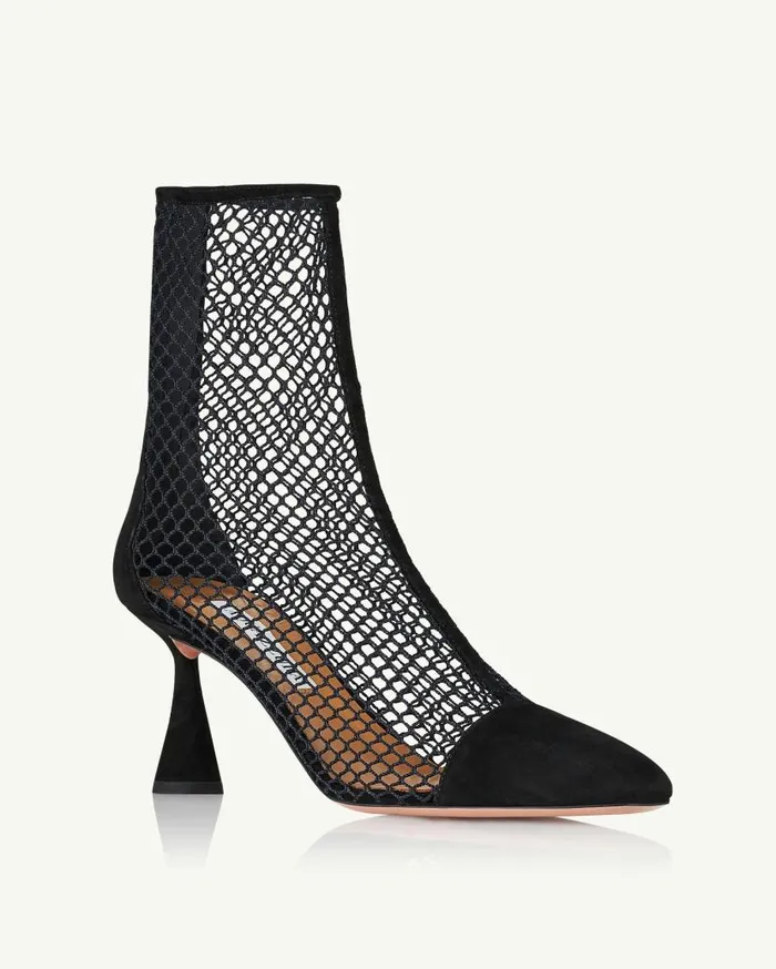 Amore Mesh Bootie 75 Black Women Aquazzura Booties