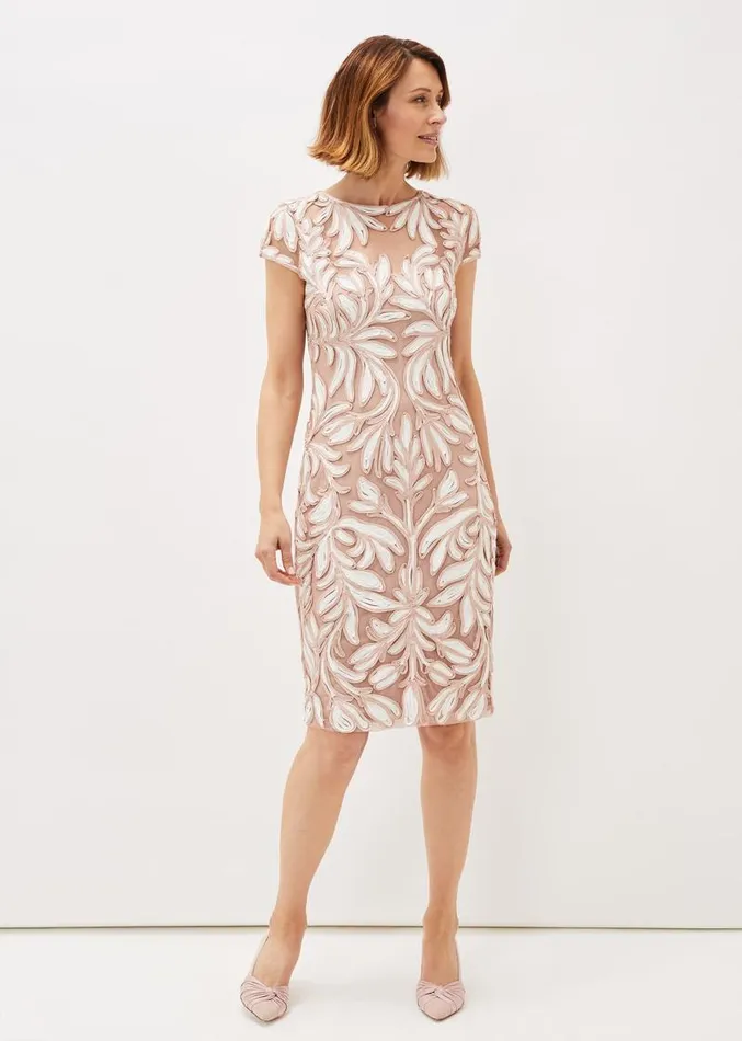 Anastasia Tapework Lace Dress Antique Rose Women Phase Eight Dresses