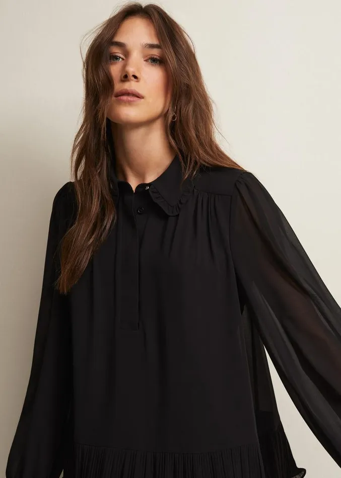 April Black Ruffle Blouse Black Women Phase Eight Shirts and Blouses