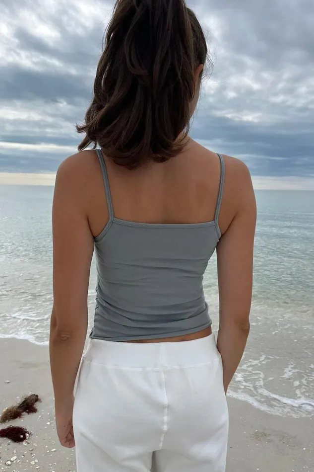 Archie Tank Dark Sage Green Women Brandy Melville Tops