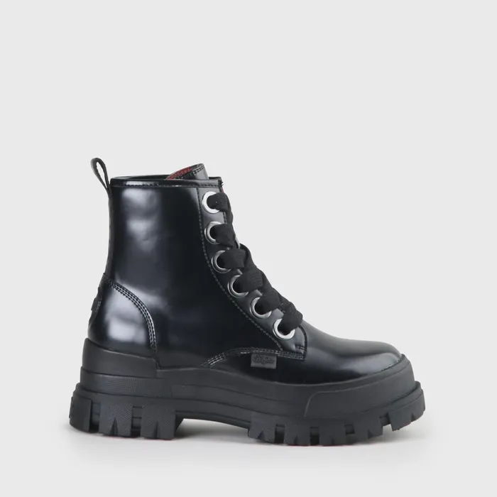 Aspha Laceup Hi Schwarzsilber Buffalo Boots and AnkleBoots