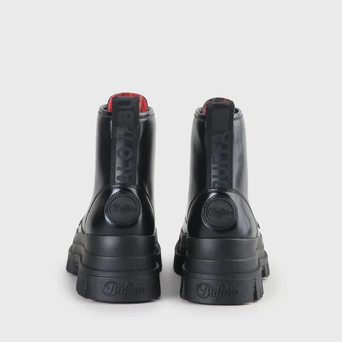 Aspha Laceup Hi Schwarzsilber Buffalo Boots and AnkleBoots