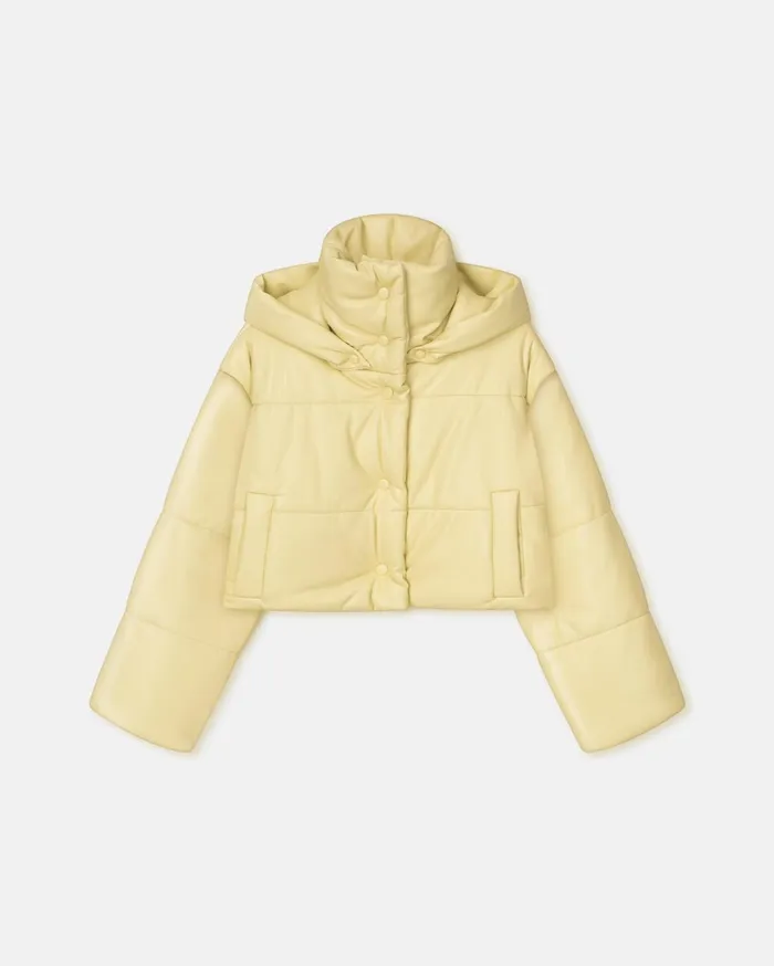 Aveline Cropped Okobor AltLeather Puffer Jacket Lemongrass Women Nanushka Jackets and Blazers