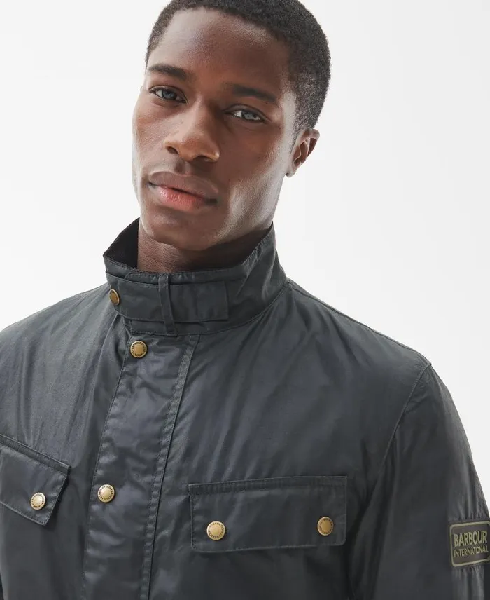 BIntl Lightweight Duke Waxed Cotton Jacket Sage Men Barbour Waxed Jackets