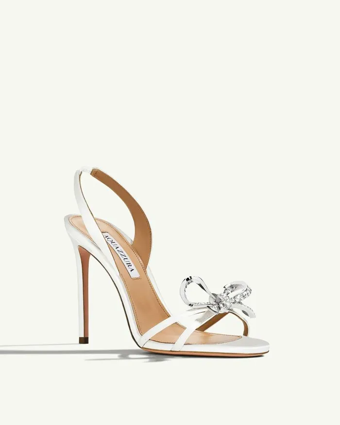 Babe Sandal 105 White Women Aquazzura Bridal