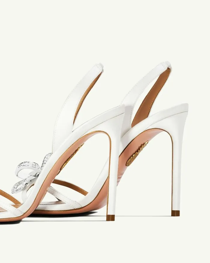 Babe Sandal 105 White Women Aquazzura Bridal Babe Sandal 105 White Women Aquazzura Bridal