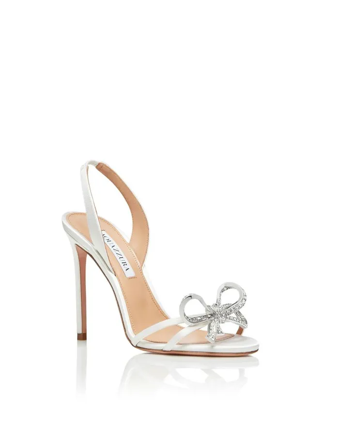 Babe Sandal 105 White Women Aquazzura Bridal Babe Sandal 105 White Women Aquazzura Bridal