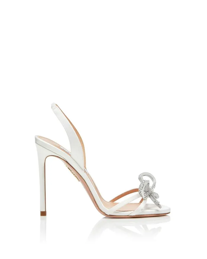 Babe Sandal 105 White Women Aquazzura Bridal Babe Sandal 105 White Women Aquazzura Bridal
