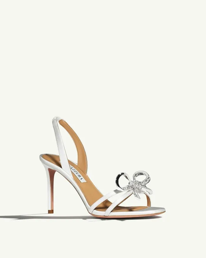 Babe Sandal 85 White Women Aquazzura Bridal