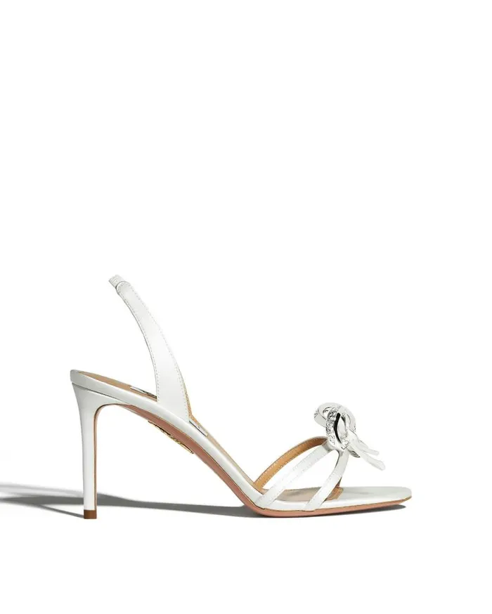 Babe Sandal 85 White Women Aquazzura Bridal Babe Sandal 85 White Women Aquazzura Bridal