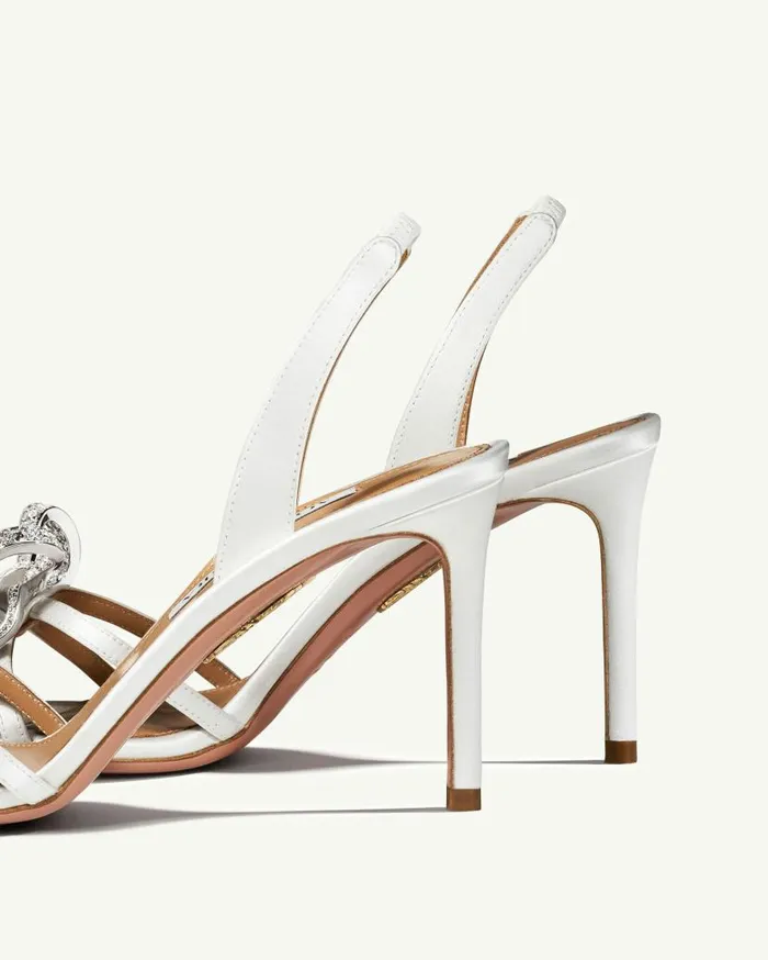 Babe Sandal 85 White Women Aquazzura Bridal Babe Sandal 85 White Women Aquazzura Bridal