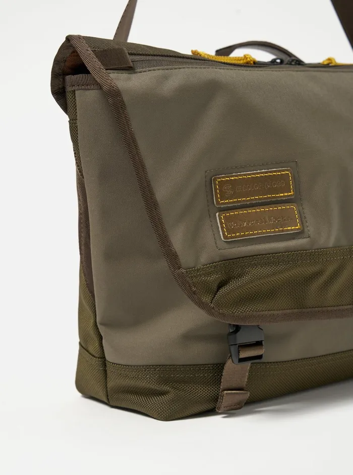 Bags Men Universal Works MasterPiece X Universal Works Courier Bag In Olive Recycled Tech Canvas