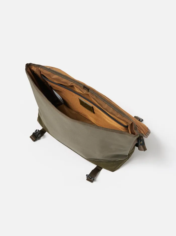 Bags Men Universal Works MasterPiece X Universal Works Courier Bag In Olive Recycled Tech Canvas