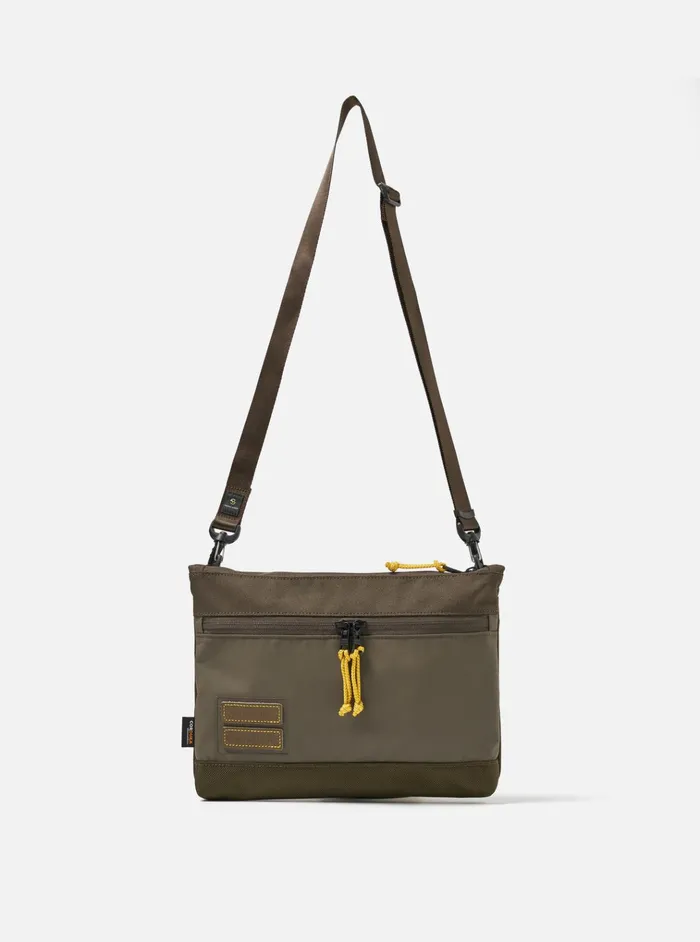 Bags Men Universal Works MasterPiece X Universal Works Shoulder Bag In Olive Recycled Tech Canvas Bags Men Universal Works MasterPiece X Universal Works Shoulder Bag In Olive Recycled Tech Canvas