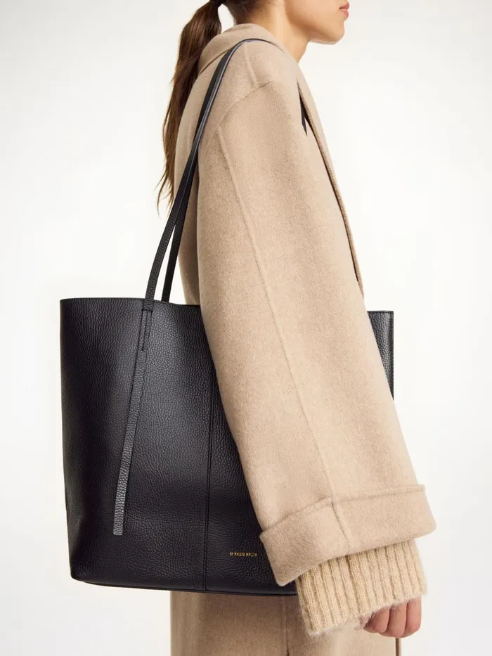 Bags Women By Malene Birger Abilso Leather Tote Bag Black