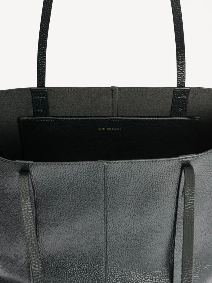 Bags Women By Malene Birger Abilso Leather Tote Bag Black