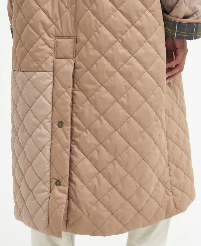 Barbour X GANNI Burghley Quilted Jacket Honeylight Trenchclassic Women Barbour Trench Coats