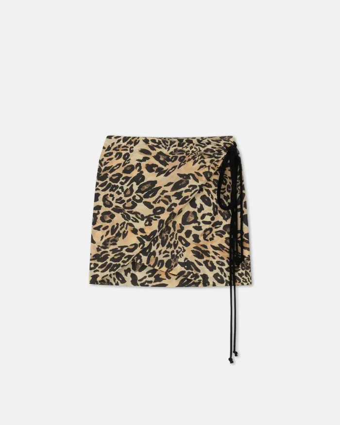 Baruba Printed CottonVoile Wrap Mini Skirt Leopard Women Nanushka Bottoms