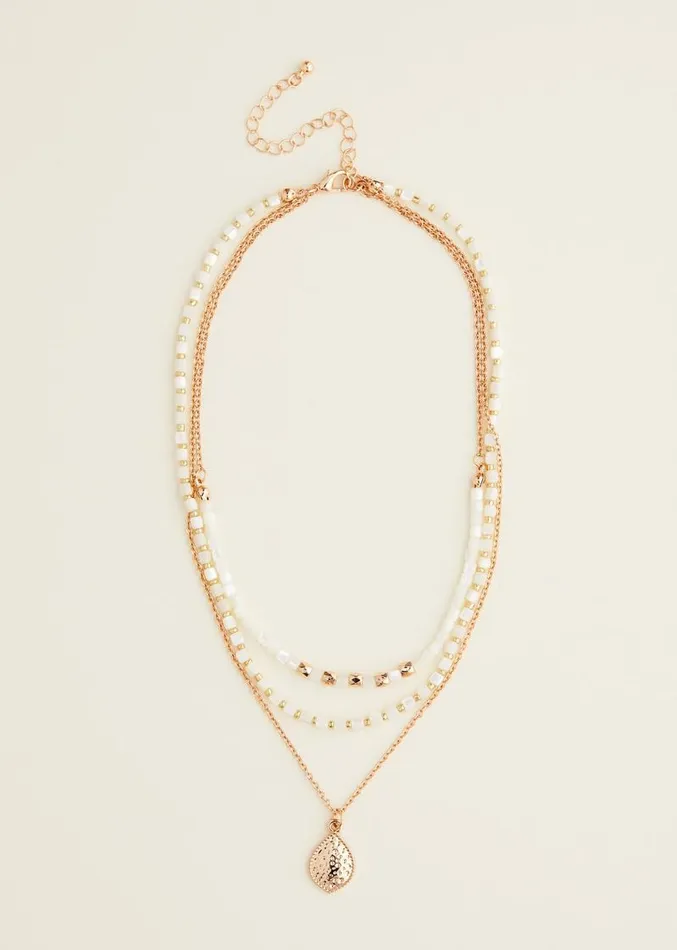 Beaded Layer Short Necklace White Women Phase Eight Jewellery
