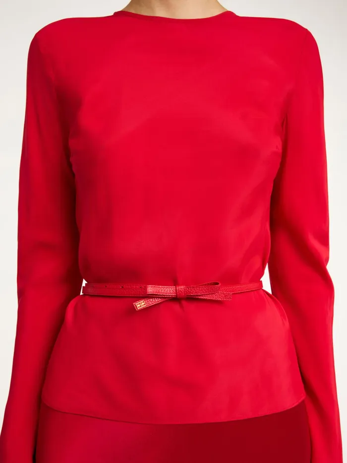 Belts Women By Malene Birger Booma Leather Belt Dark Chilli