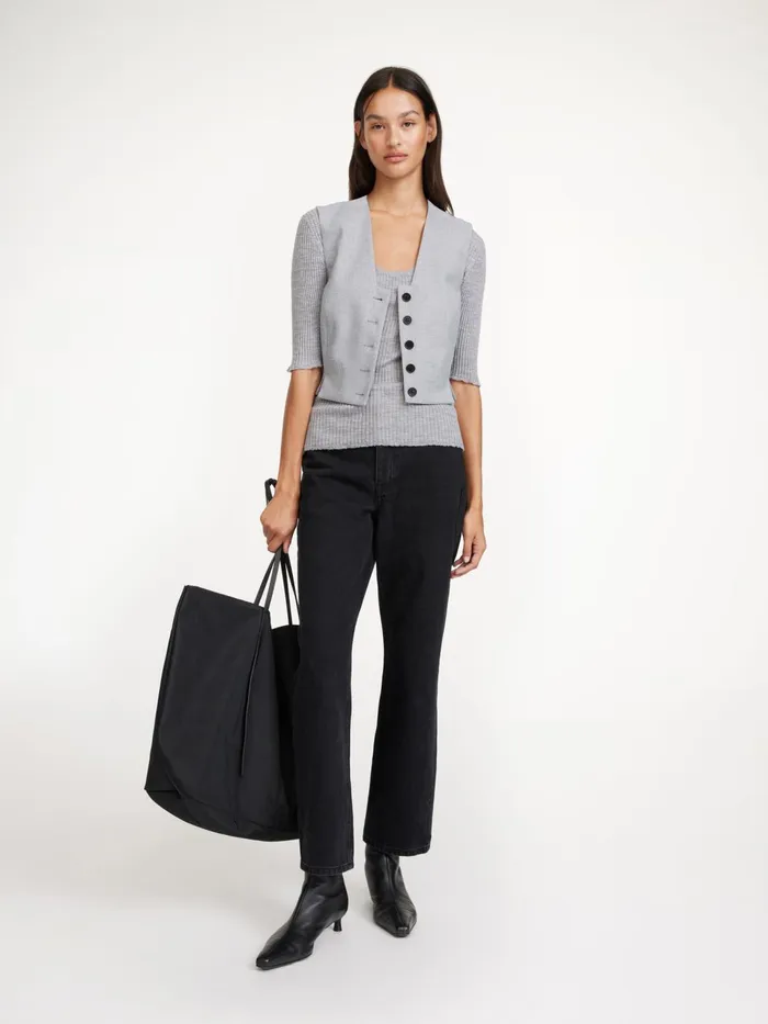 Blazers Women By Malene Birger Bettas Waistcoat Grey Melange