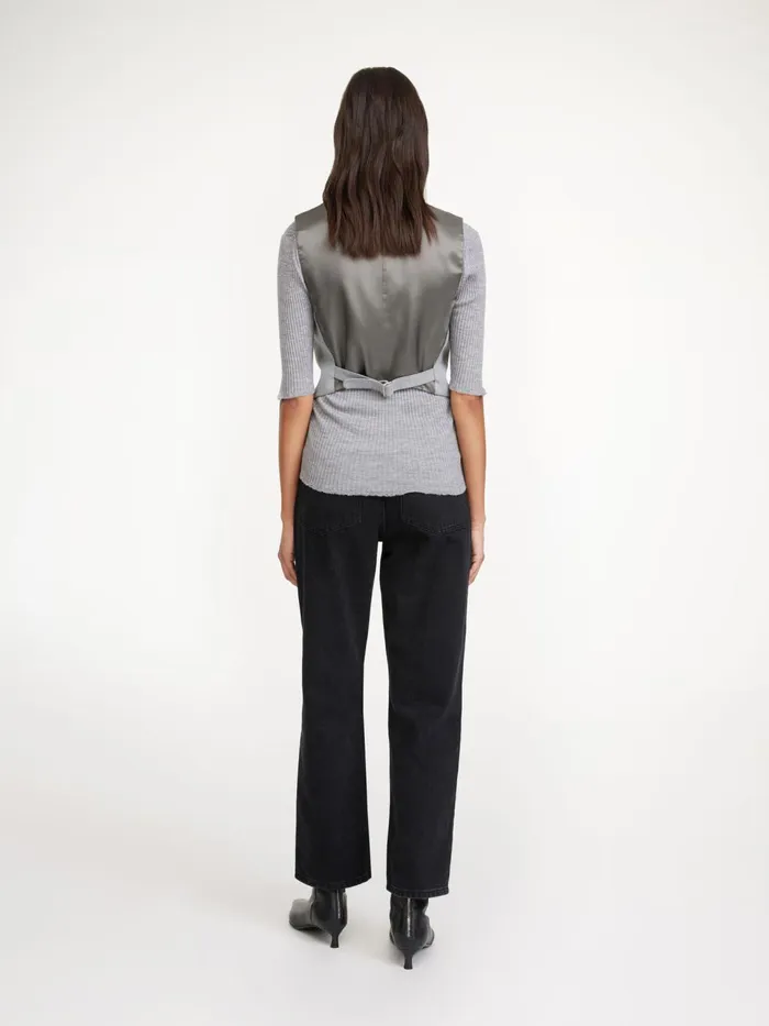 Blazers Women By Malene Birger Bettas Waistcoat Grey Melange