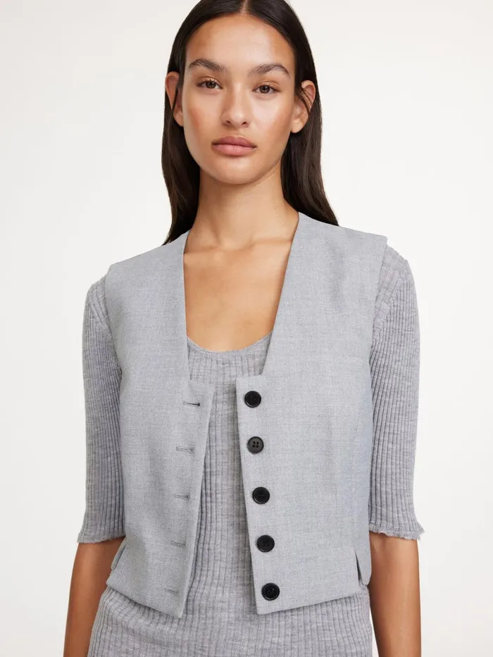 Blazers Women By Malene Birger Bettas Waistcoat Grey Melange