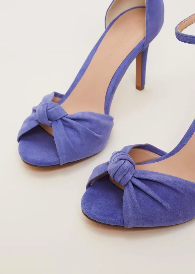 Blue Suede Open Toe Heels Foxglove Blue Women Phase Eight Occasion Shoes