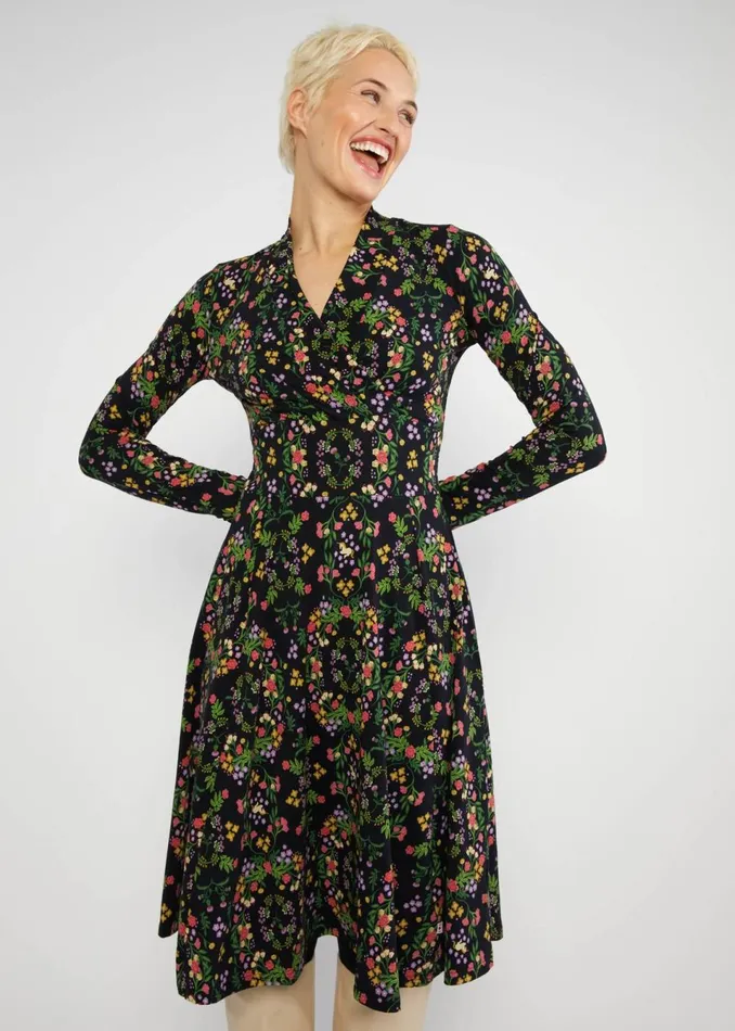 Blutsgeschwister Autumn Dress Shalala Tralala Shawl Black Women Dresses