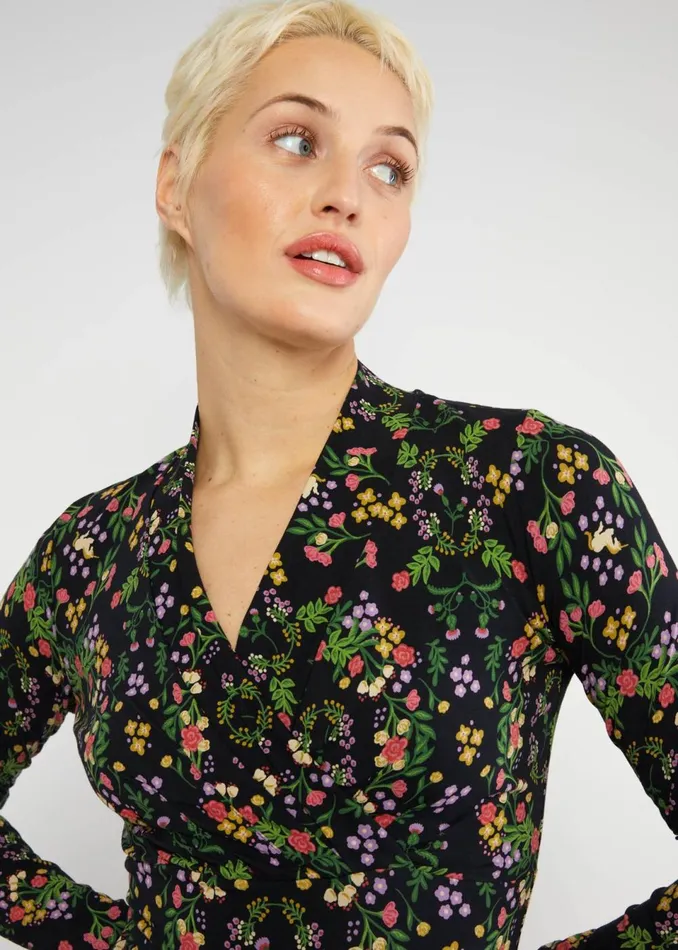 Blutsgeschwister Autumn Dress Shalala Tralala Shawl Black Women Dresses