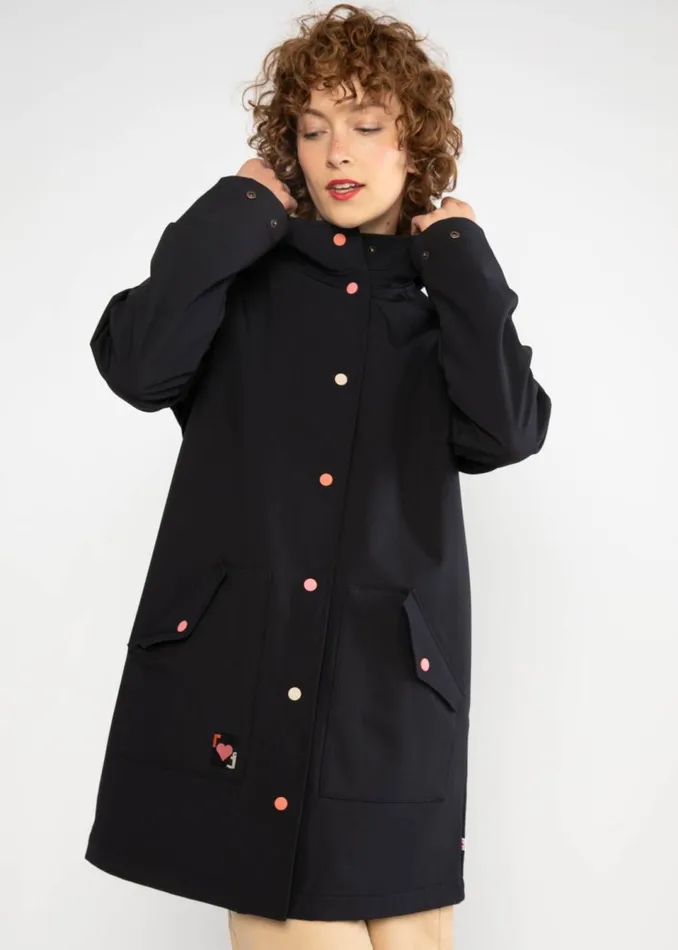 Blutsgeschwister Between Seasons Jacket Softfriese Black Women Jackets and Coats