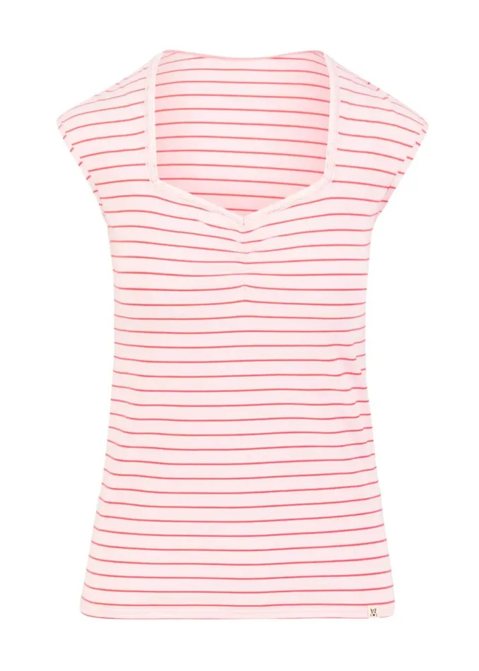 Blutsgeschwister Breton Shirt Let Romance Rule Pink Women Tops