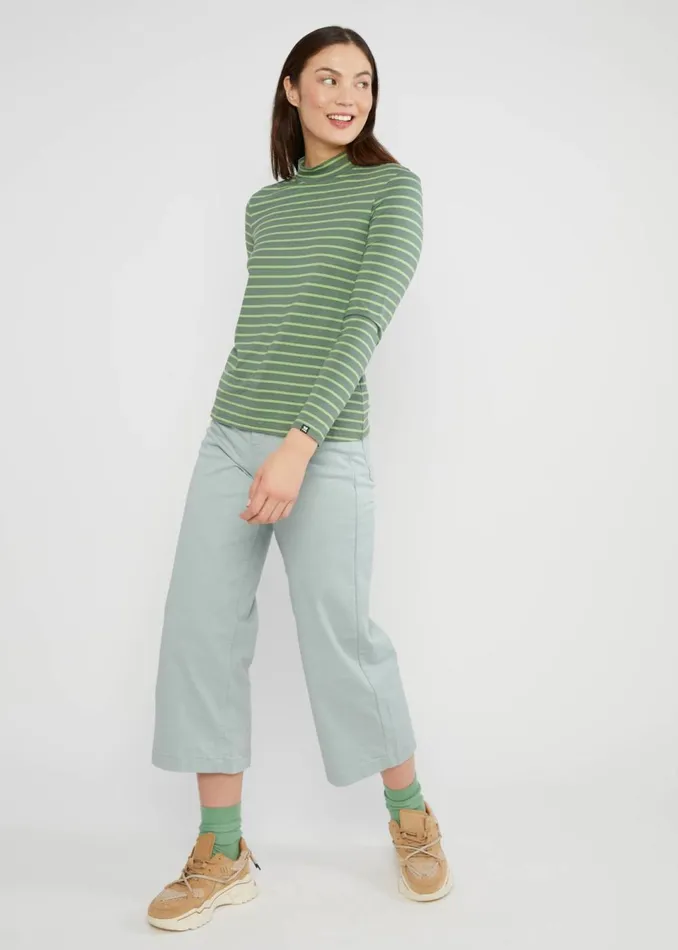 Blutsgeschwister Breton Shirt Lonely Lips Turtle Green Women Tops