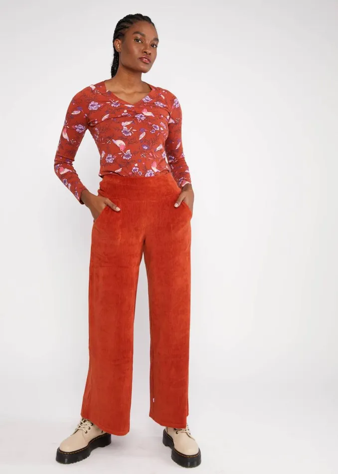 Blutsgeschwister Corduroy Pants Jolly Marleen Brown Women Trousers