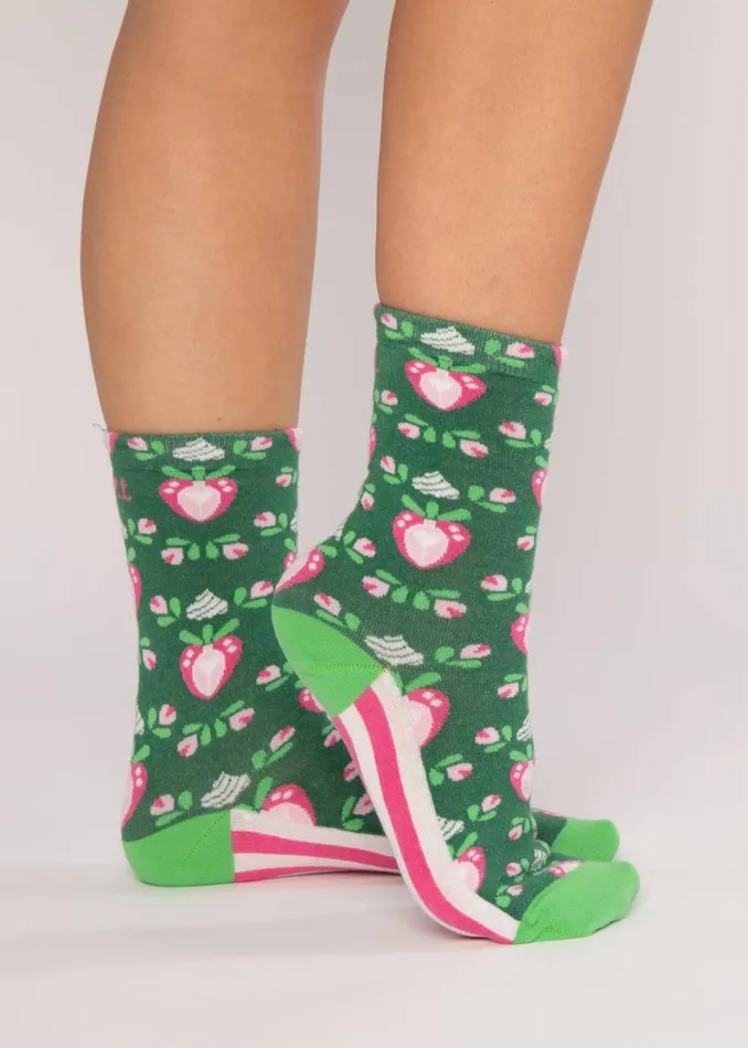 Blutsgeschwister Cotton Socks Sensational Steps Green Women Socks