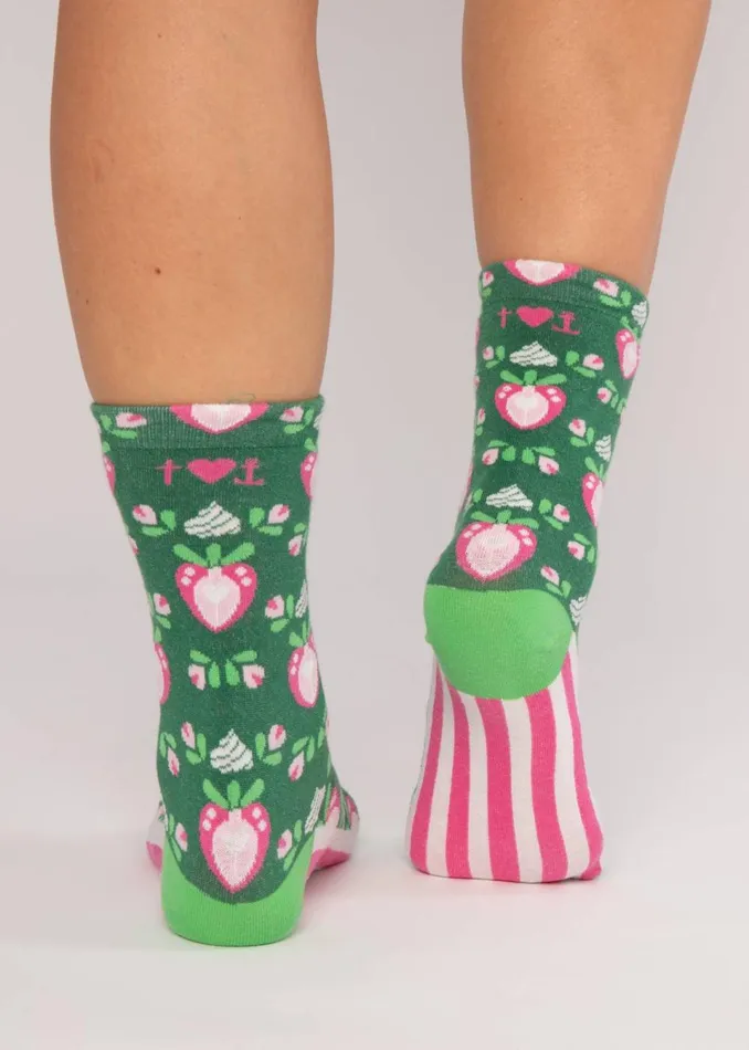 Blutsgeschwister Cotton Socks Sensational Steps Green Women Socks