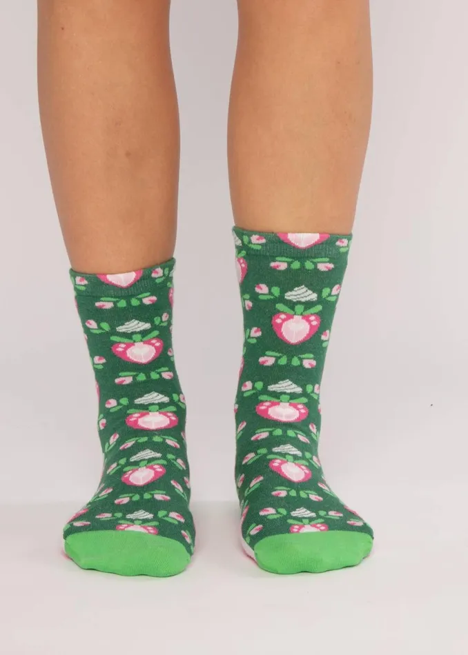Blutsgeschwister Cotton Socks Sensational Steps Green Women Socks