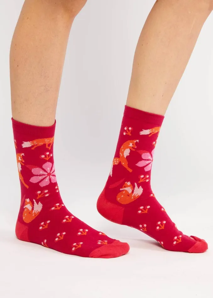 Blutsgeschwister Cotton Socks Sensational Steps Red Women Socks