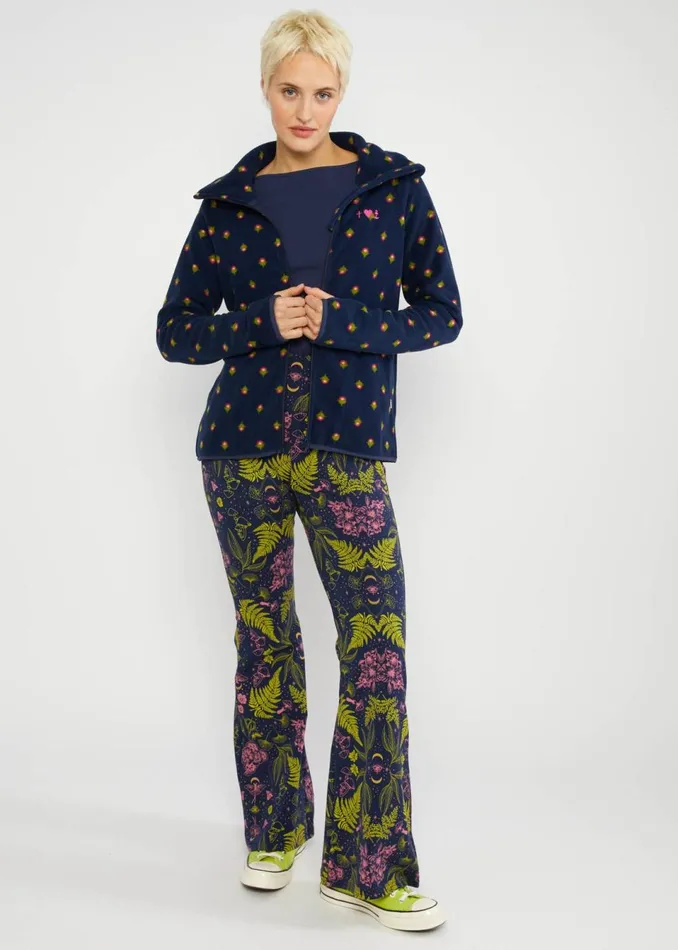 Blutsgeschwister Fleece Jacket Httenzauber Blue Women Jackets and Coats