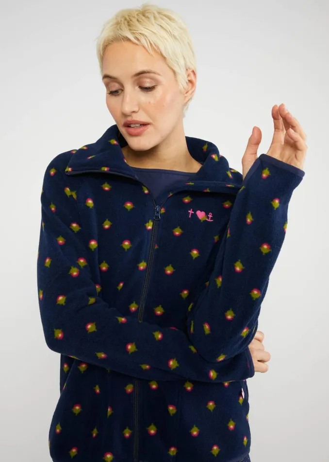 Blutsgeschwister Fleece Jacket Httenzauber Blue Women Sweatshirts and Hoodies