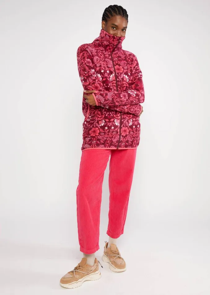 Blutsgeschwister Fleece Jacket Httenzauber Long Pink Women Sweatshirts and Hoodies
