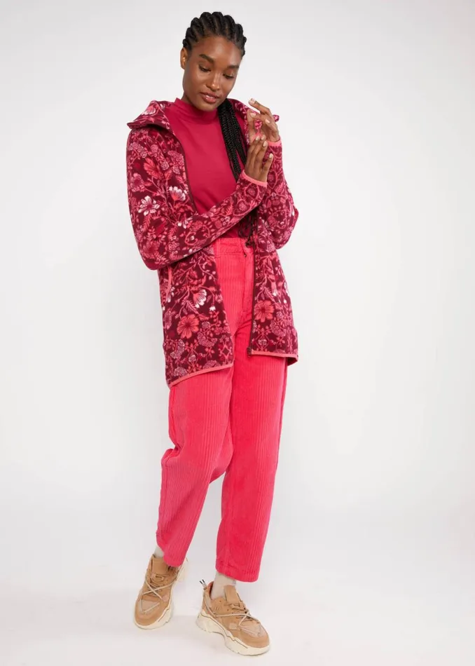 Blutsgeschwister Fleece Jacket Httenzauber Long Pink Women Sweatshirts and Hoodies